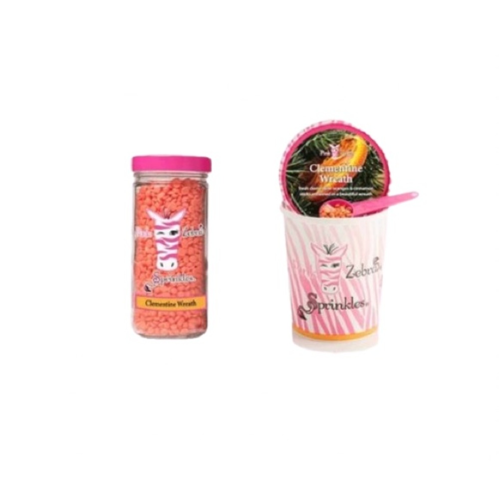 New clementine wreath pink zebra‎ sprinkles